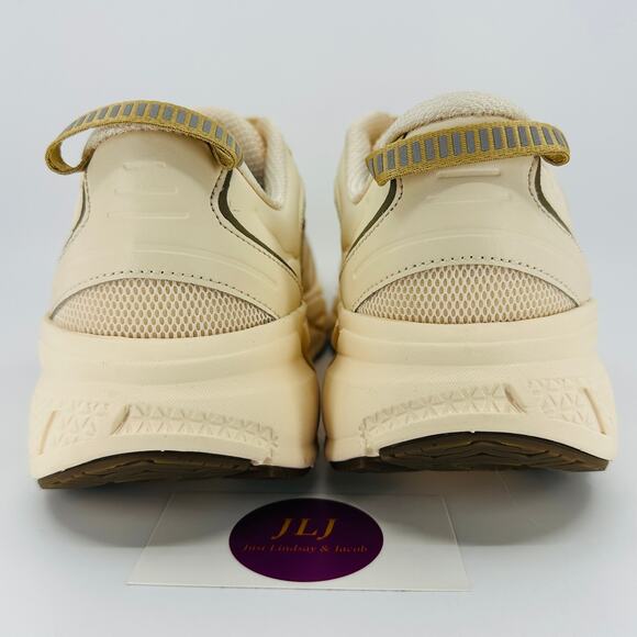 Hoka One One Men's Clifton L Athletics Leather Sneakers Vanilla/Wheat Size 11 - Picture 6 of 11